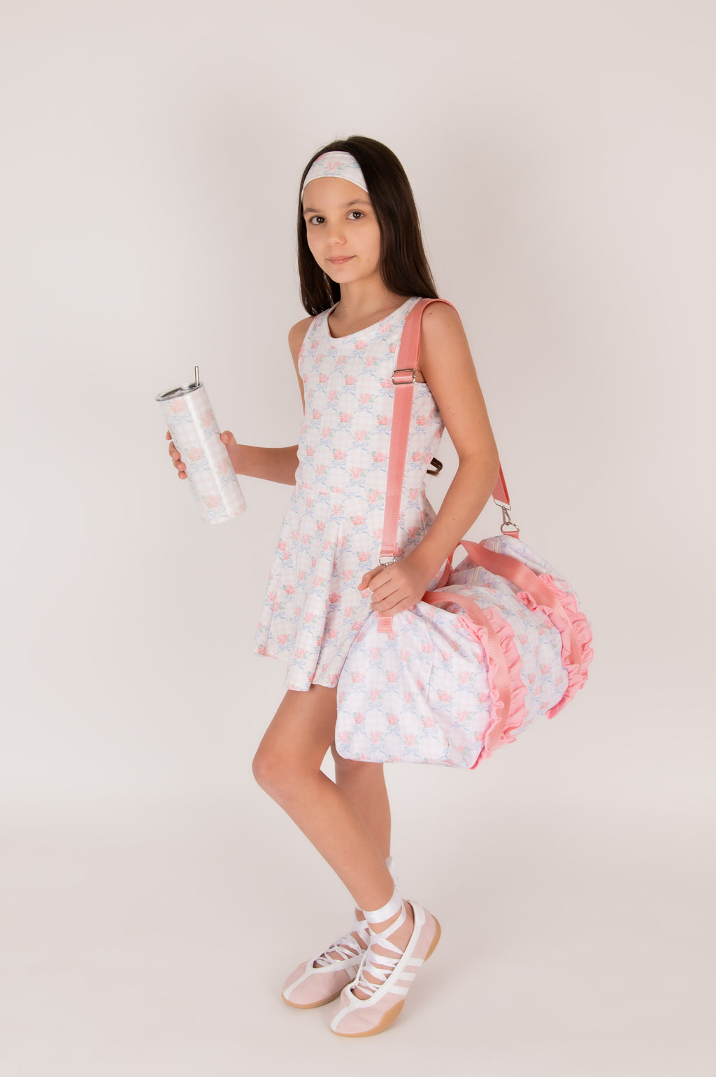 Rose buds and ribbons active dress