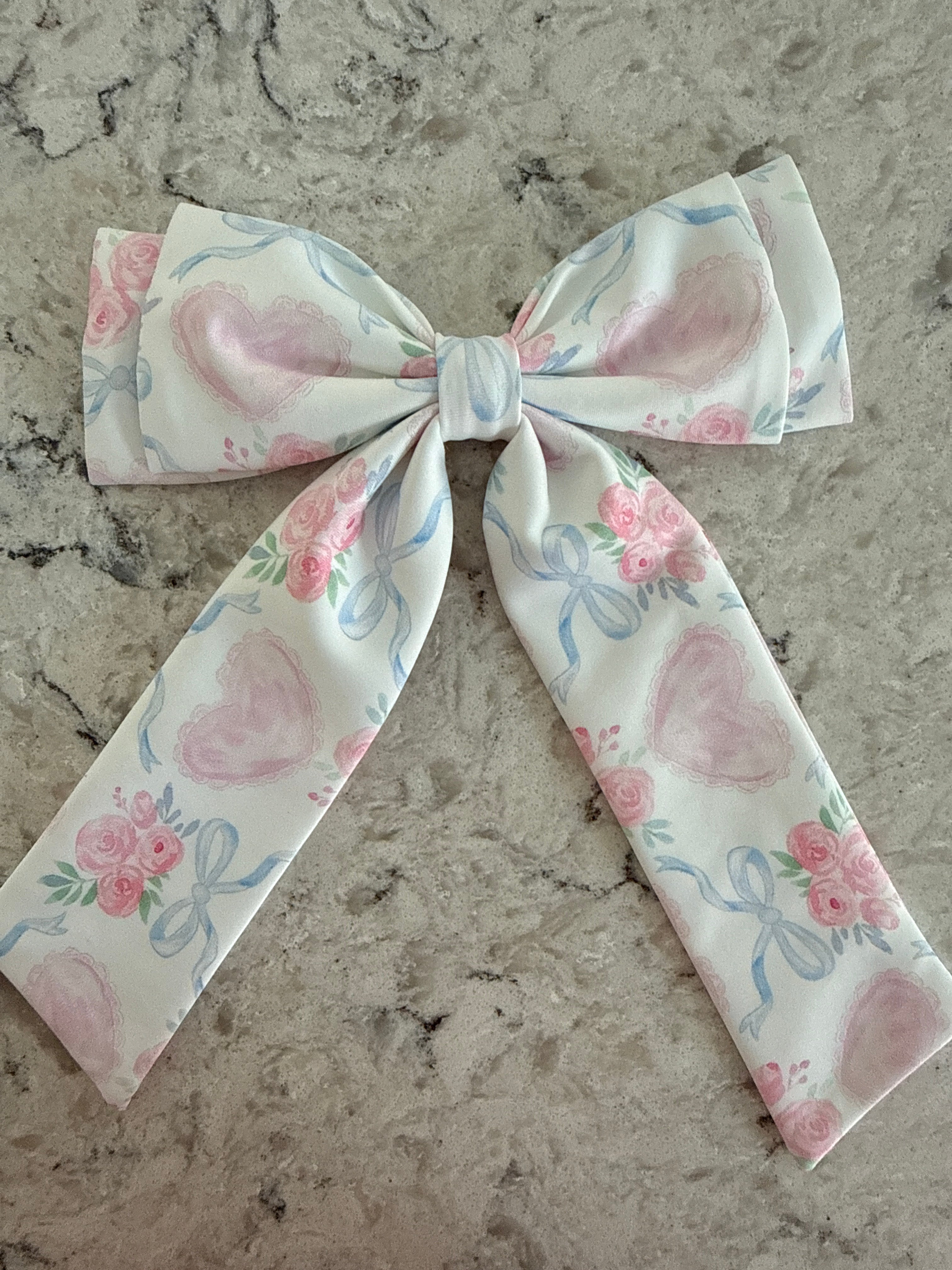 Rose buds and ribbons 0.2 waterfall bow